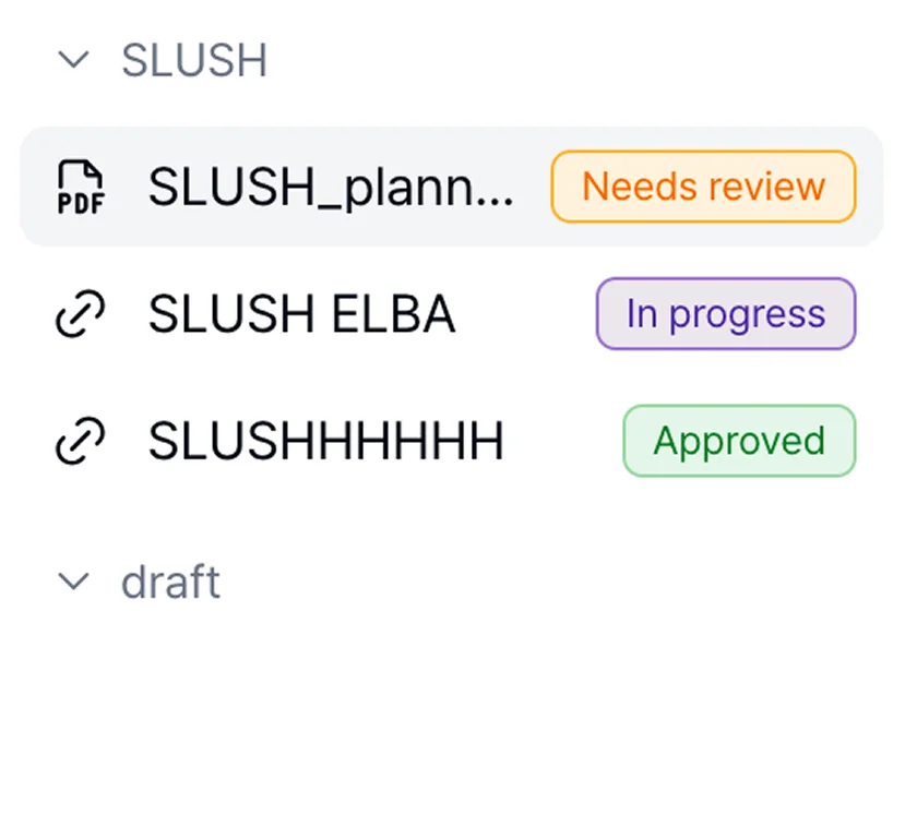 Version history interface